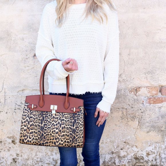 SPECIAL 🥂🎉🎊 NWT Russo Leopard Structured Tote - Picture 1 of 6